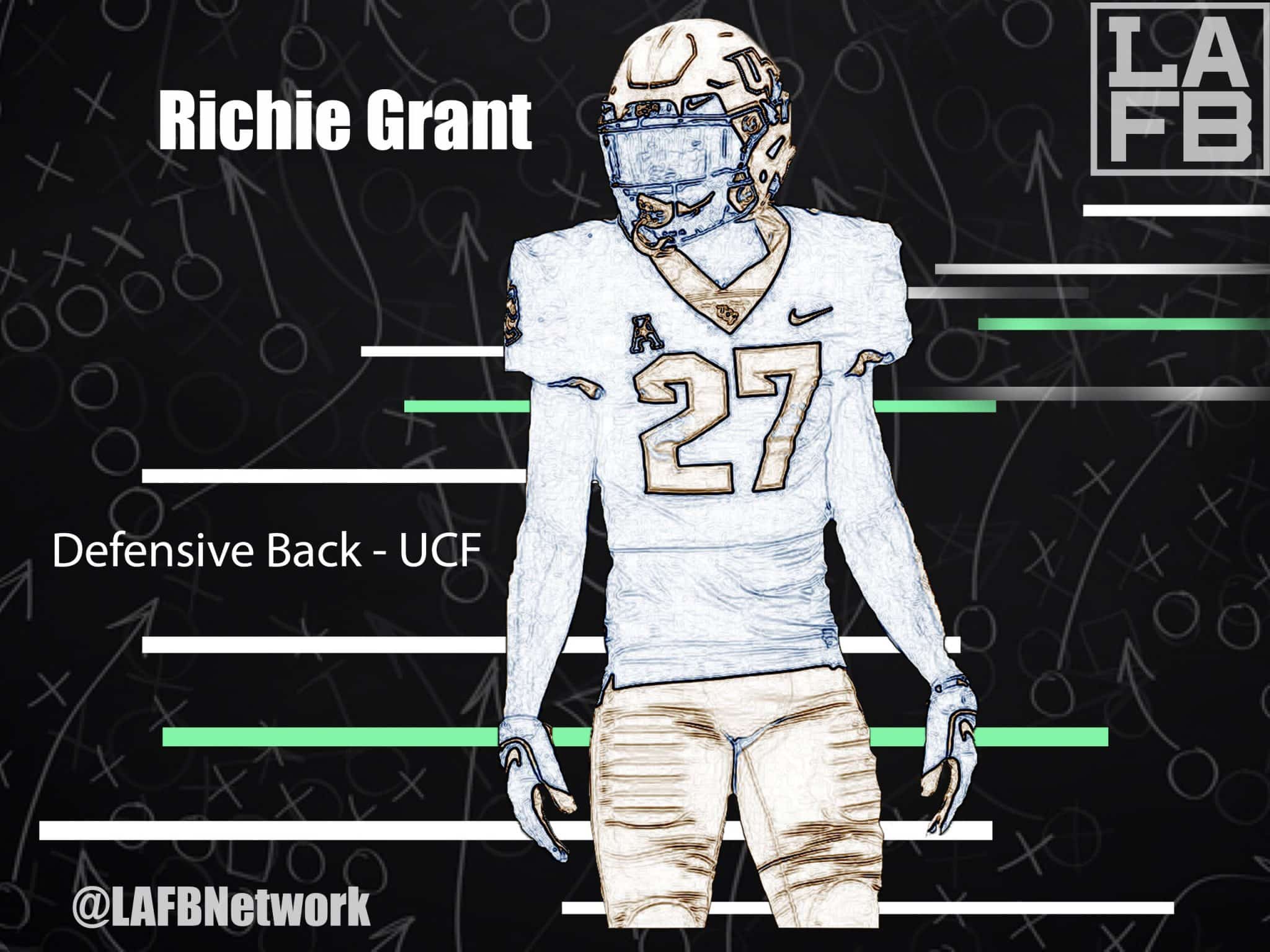UCF Defensive Back Richie Grant. Photo Credit: Phelan M. Ebenhack | AP Photo | LAFB Network Graphic