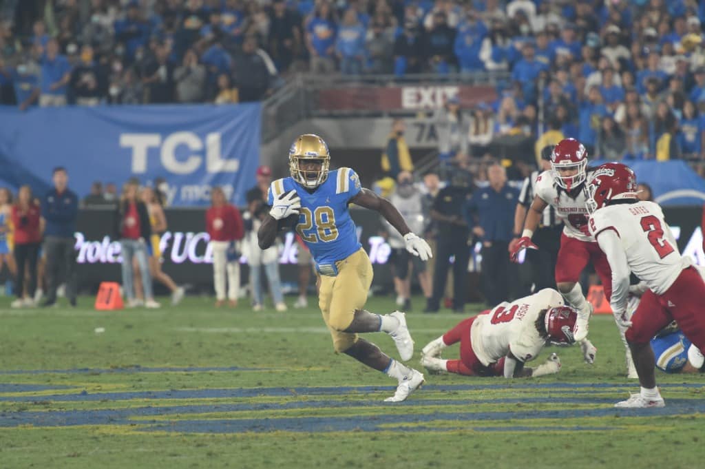 UCLA Running Back Brittain Brown. Photo Credit: Greg Turk | UCLA Athletics