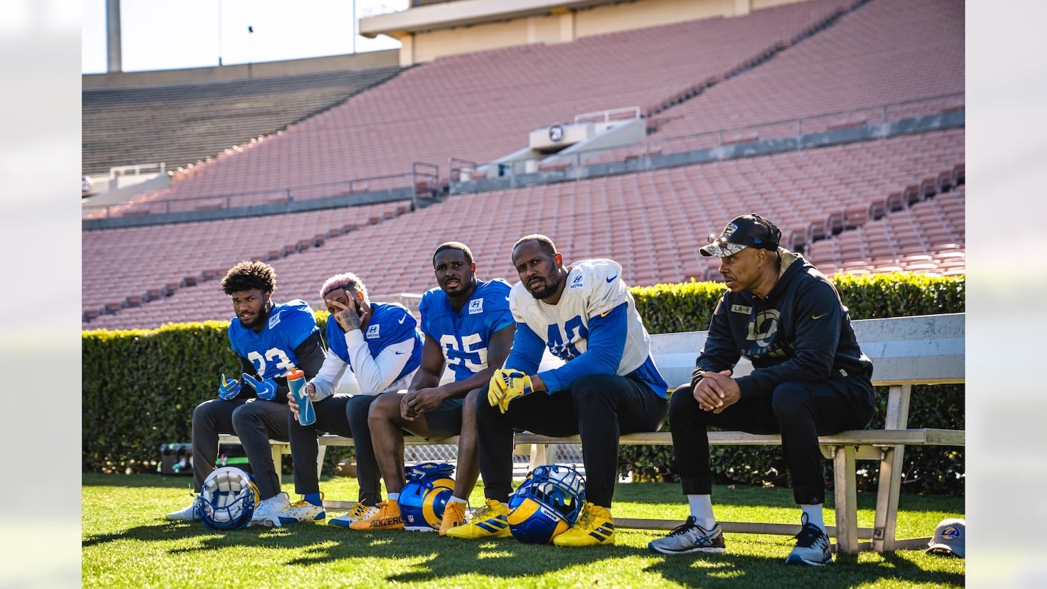 Los Angeles Rams Practice At The Rose Bowl Leading Up To The Super Bowl. Photo Credit: Brevin Townsell | LA Rams | Los Angeles Rams
