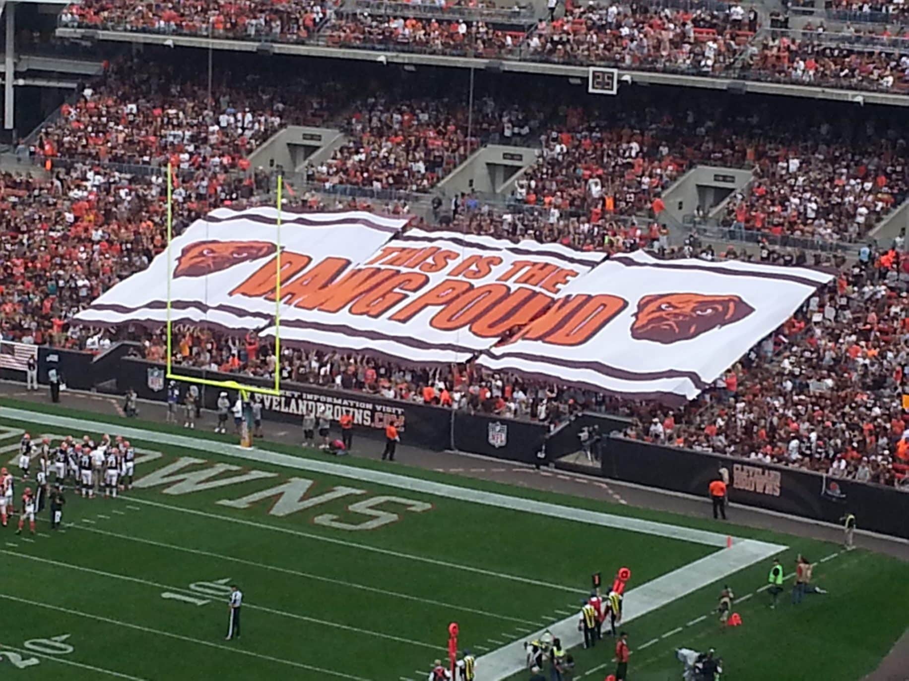 The infamous Dawg Pound of the Cleveland Browns
