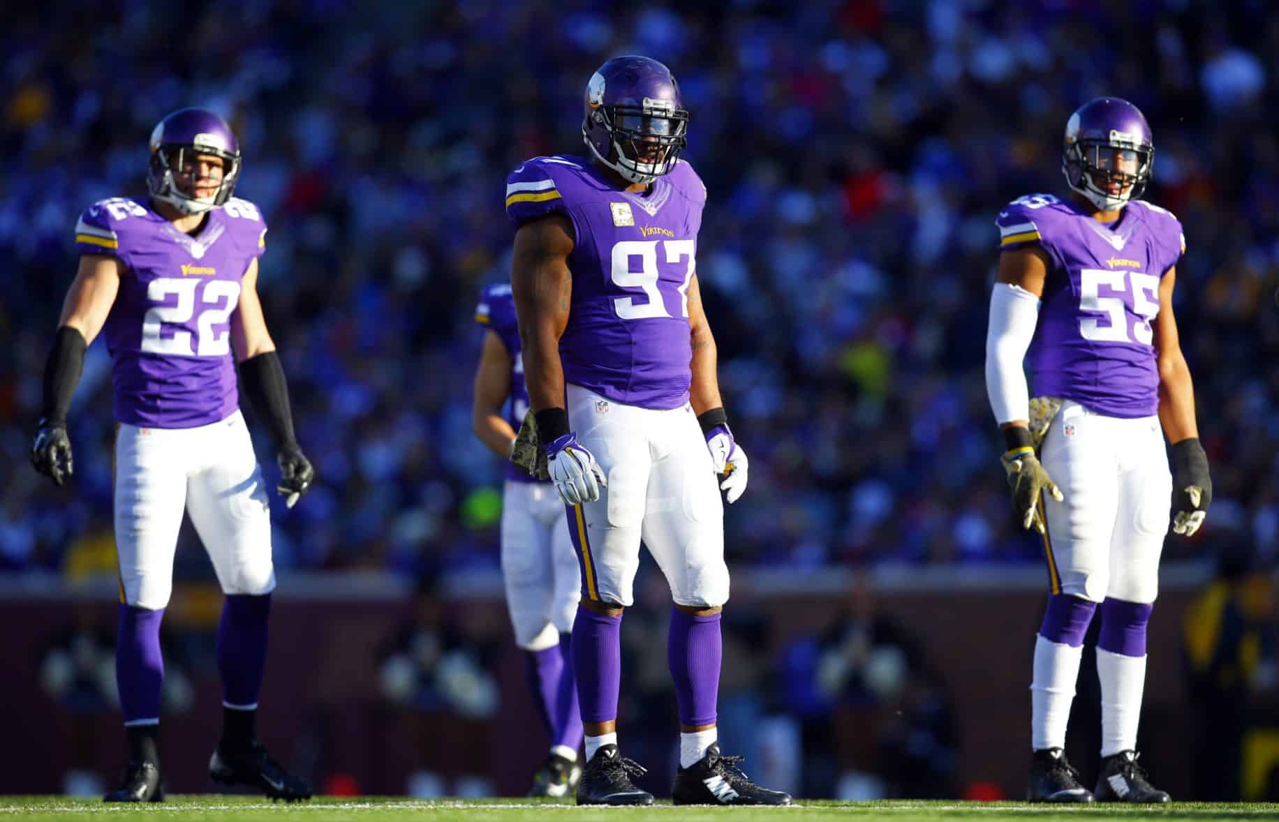 The fearsome defense of the Minnesota Vikings (Jeff Haynes/AP Images for Panini)