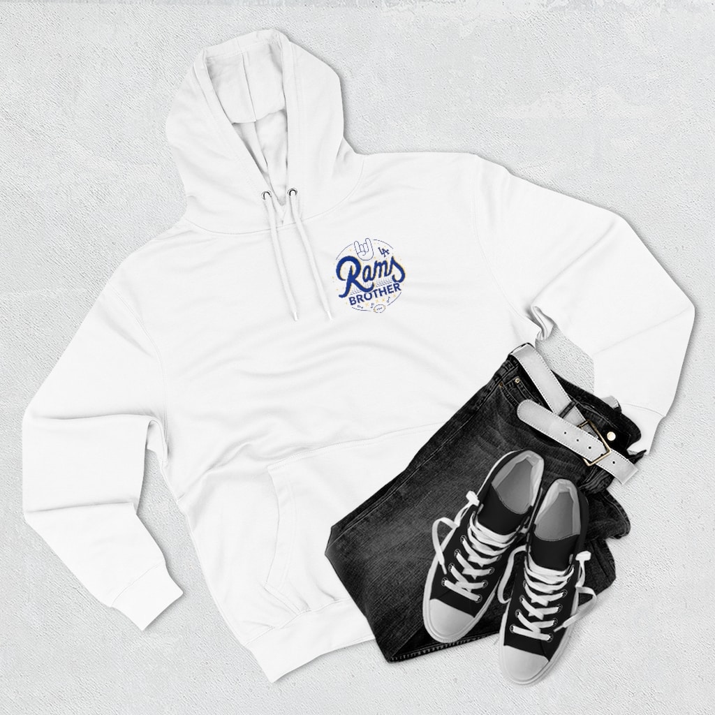 Rams Brother Hoodie Horns Up White Rams Brothers Podcast LAFB Network