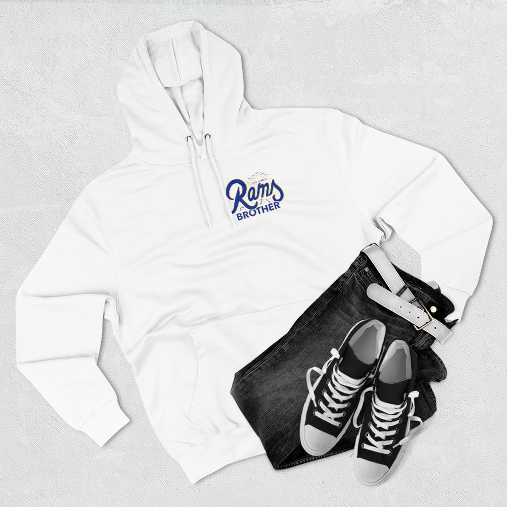 Rams Brother Hoodie (Skyline) White - Rams Brothers Podcast - LAFB Network