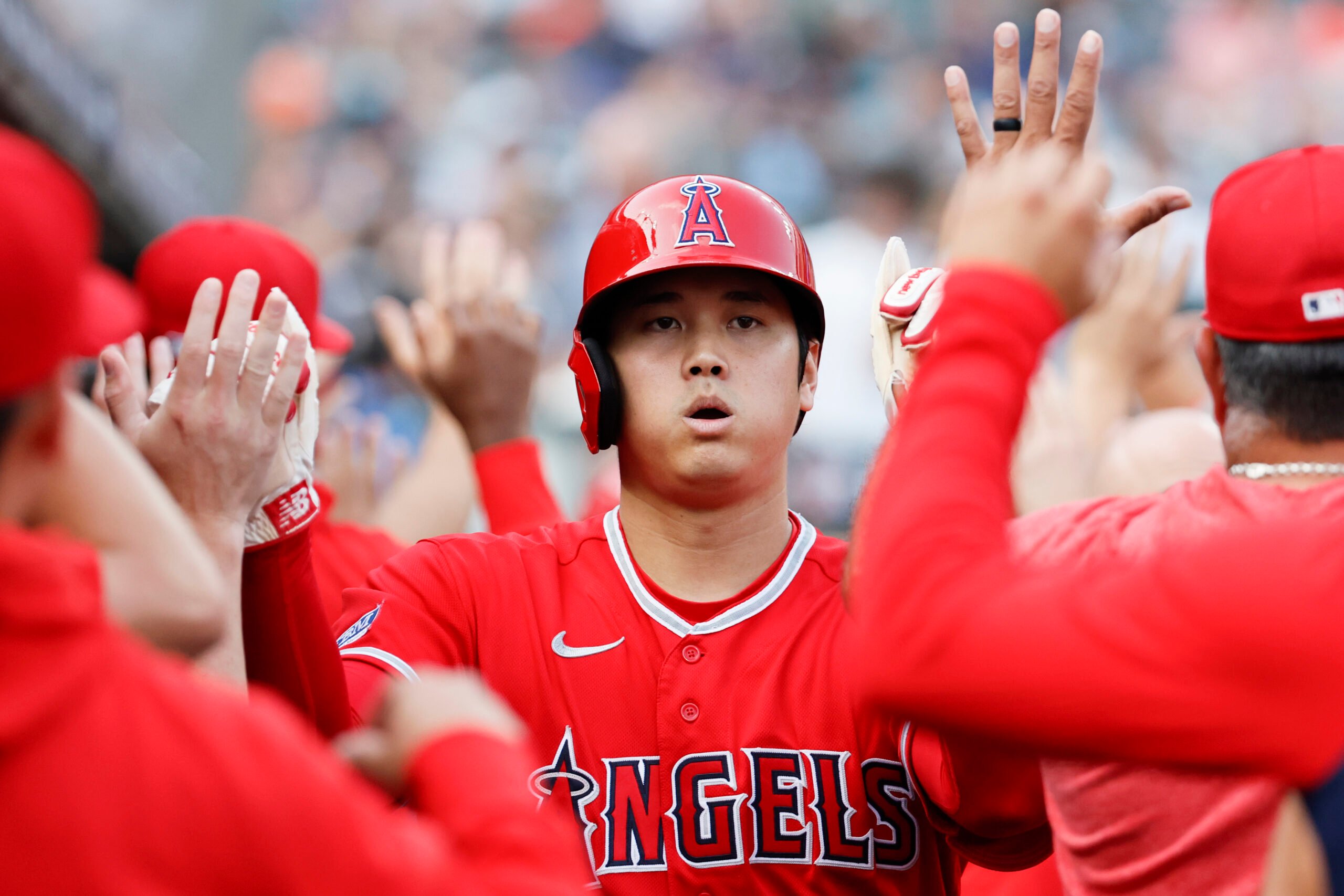 Gio Urshela of the Los Angeles Angels poses for a photo during the