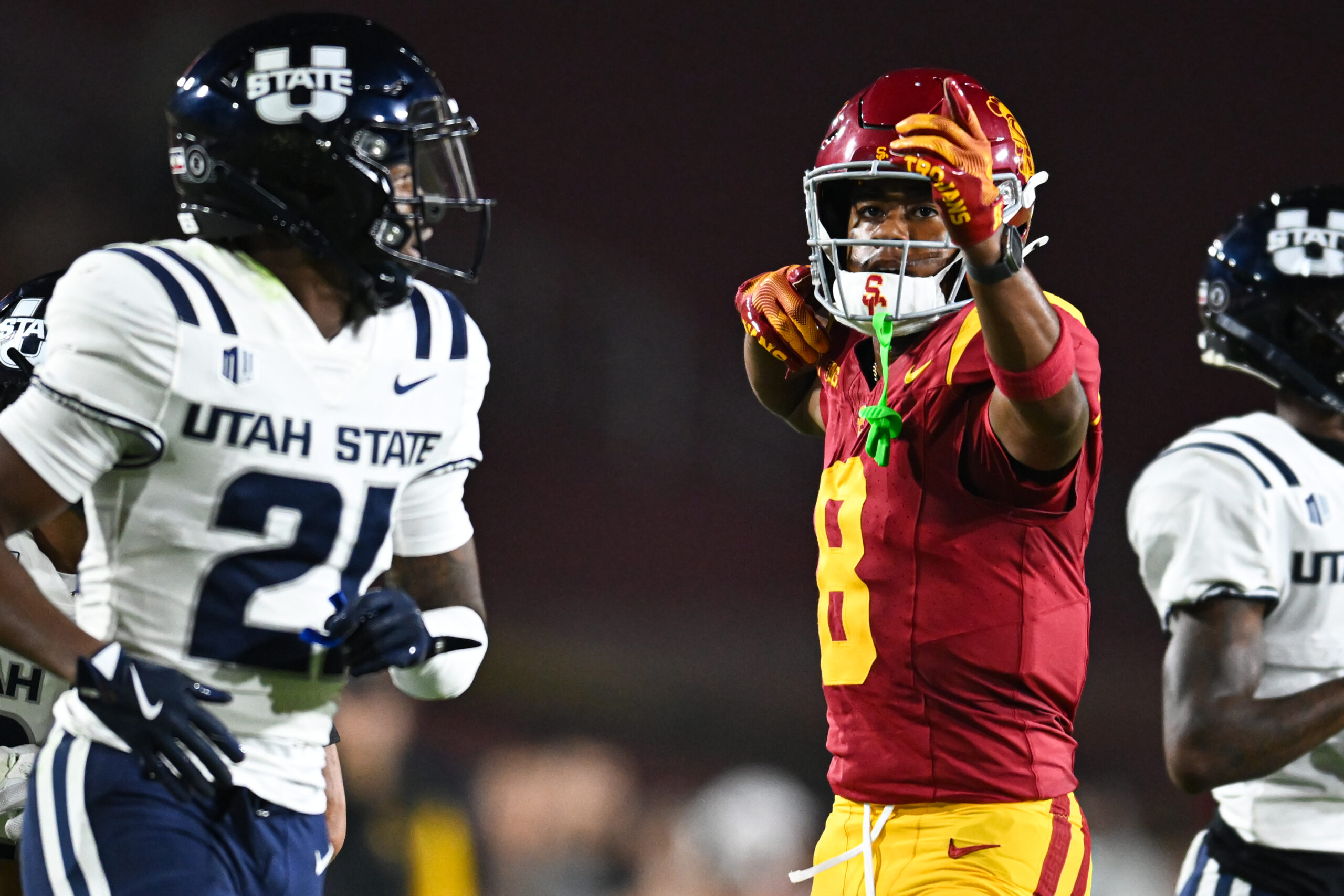 NCAA Football: Utah State at Southern California Ja'Kobi Lane
